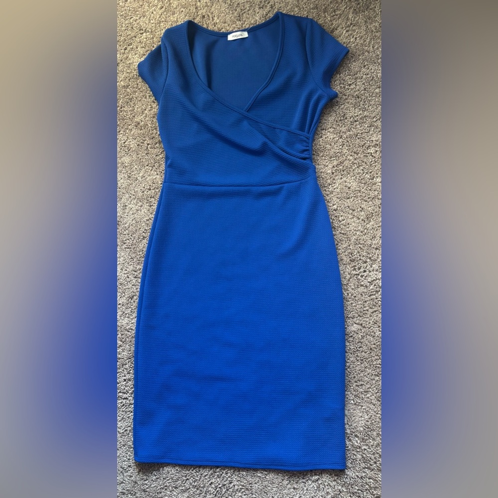 Elegant Blue Wrap Dress